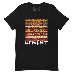 urafat kente Unisex black t-shirt