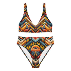 Afro print high-waisted bikini